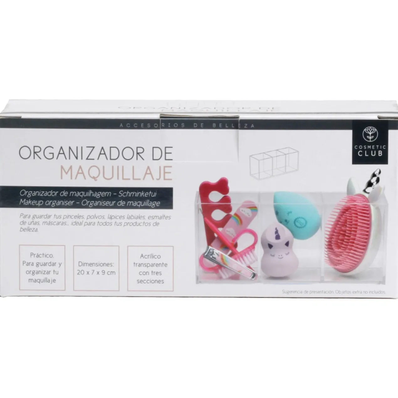 Organizador Maquillaje Tres Compartimentos