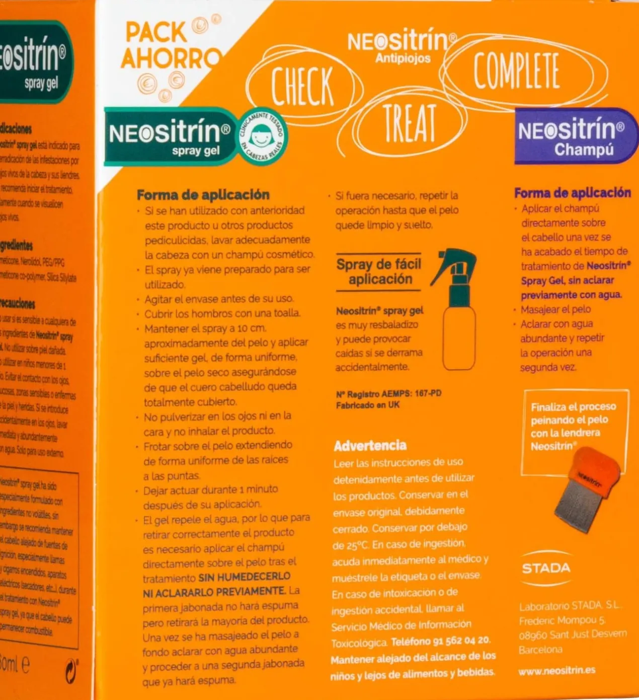 Pack Antipiojos Champú + Spray + Lendrera