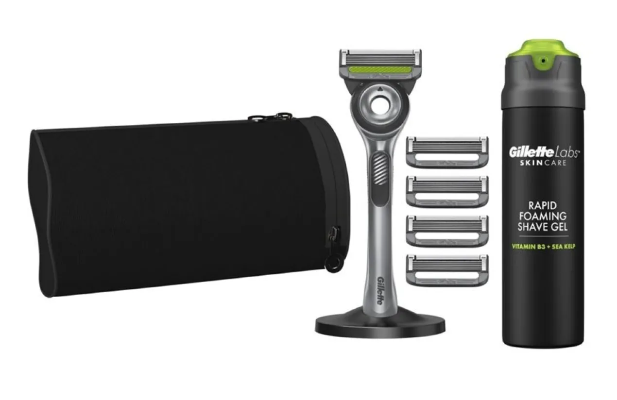 Pack GilletteLabs Maquinilla + Recambios + Gel + Soporte