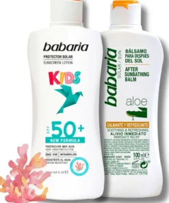 Pack Protector Solar Mineral Niños SPF 50 y After Sun de Aloe Vera