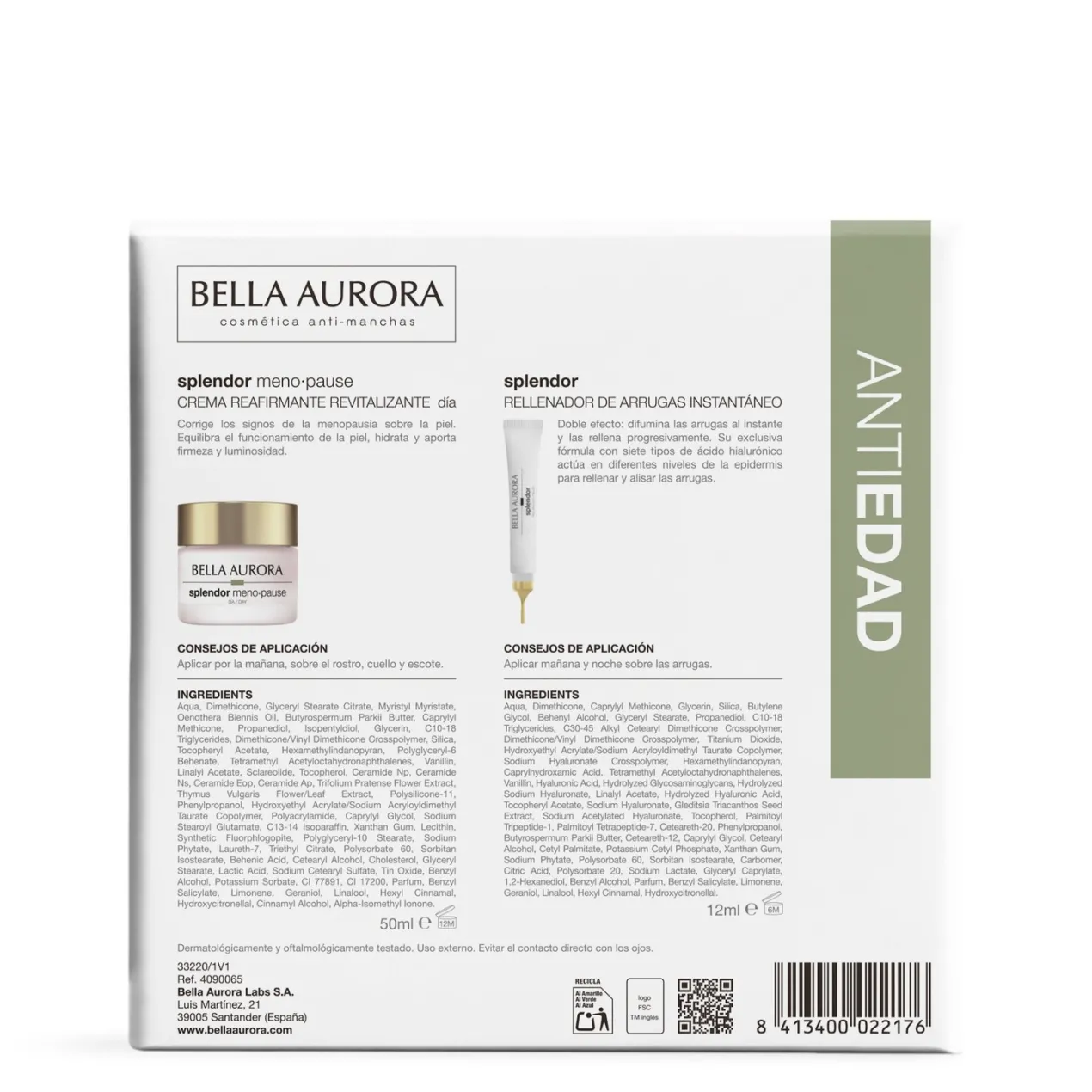 Pack Splendor Menopause Día Crema + Rellenador