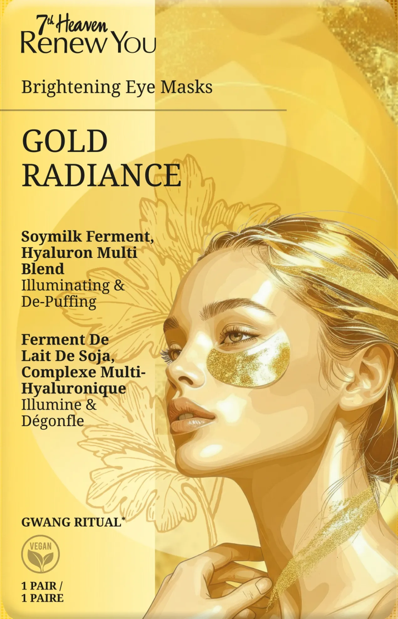 Parches Ojos Gold Radiance Renew You Hidrogel Con Q10 y Ácido Hialurónico