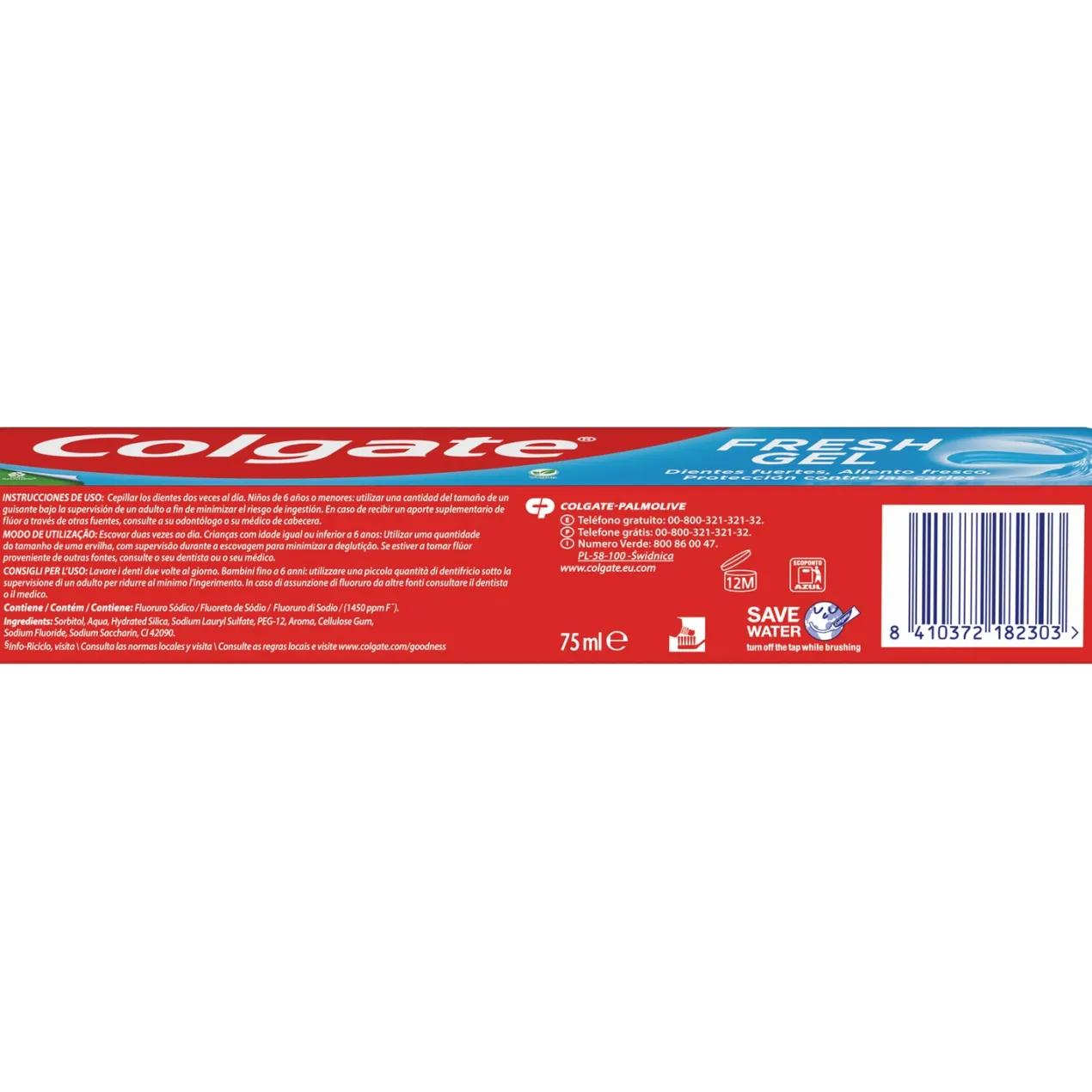 Pasta de Dientes Fresh Gel Dientes Fuertes y Aliento Fresco