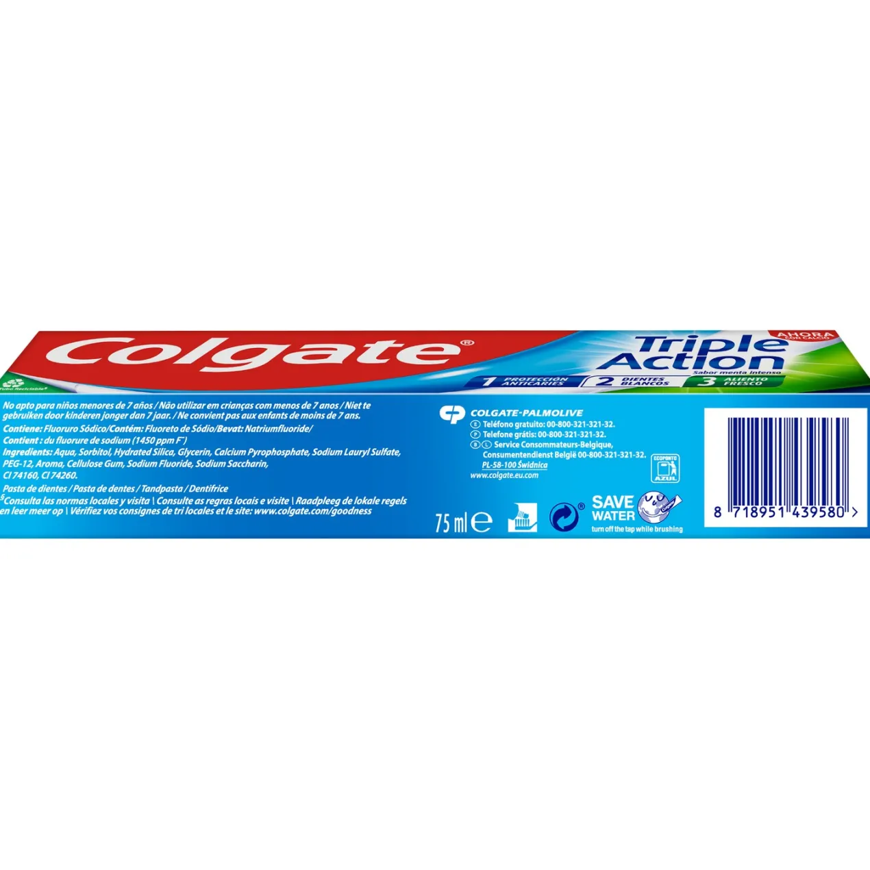 Pasta de Dientes Triple Acción Anticaries y Frescor a Menta