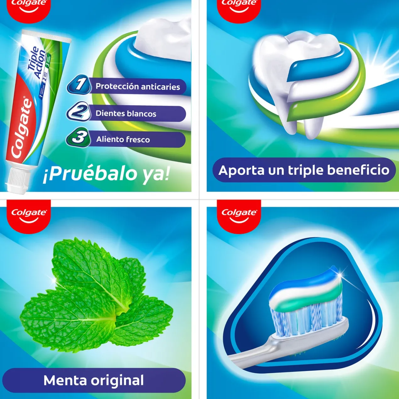 Pasta de Dientes Triple Acción Anticaries y Frescor a Menta