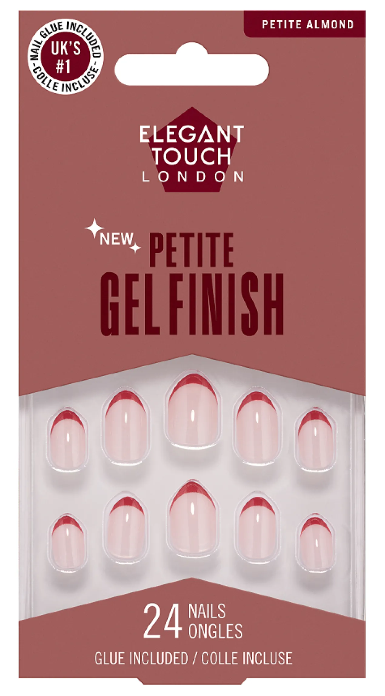 Petite Gel Finish Red Tips Uñas Postizas Edición Limitada