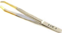Pinza Depilar Punta Cangrejo Oro