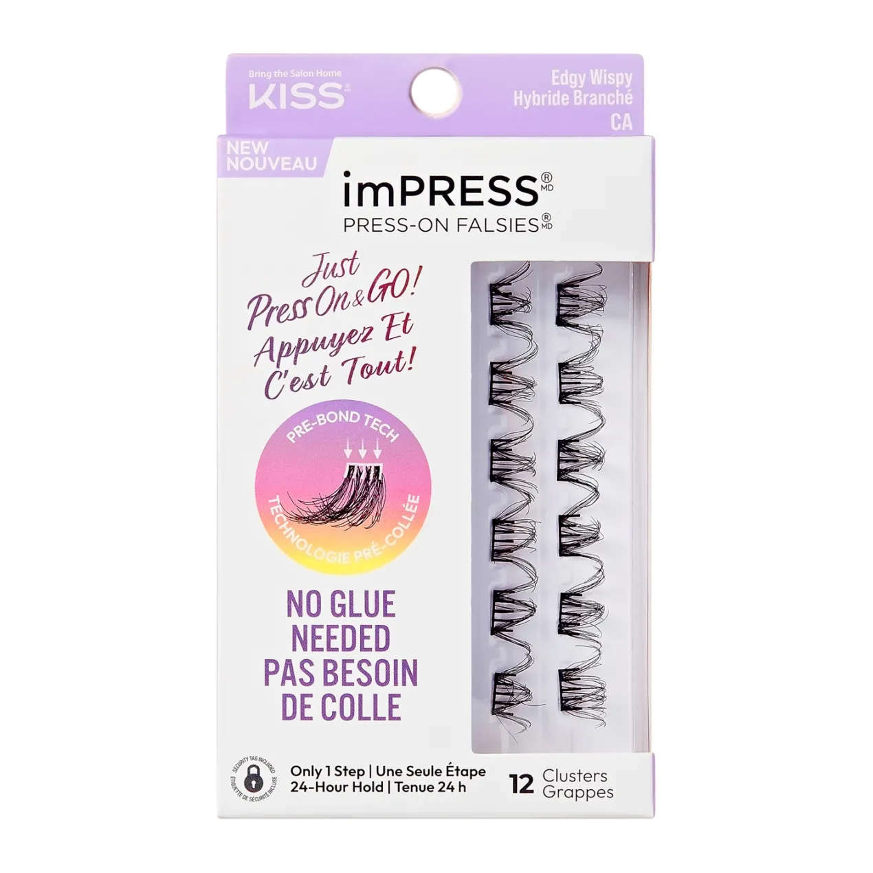 Press-On False Natural Pestañas Postizas