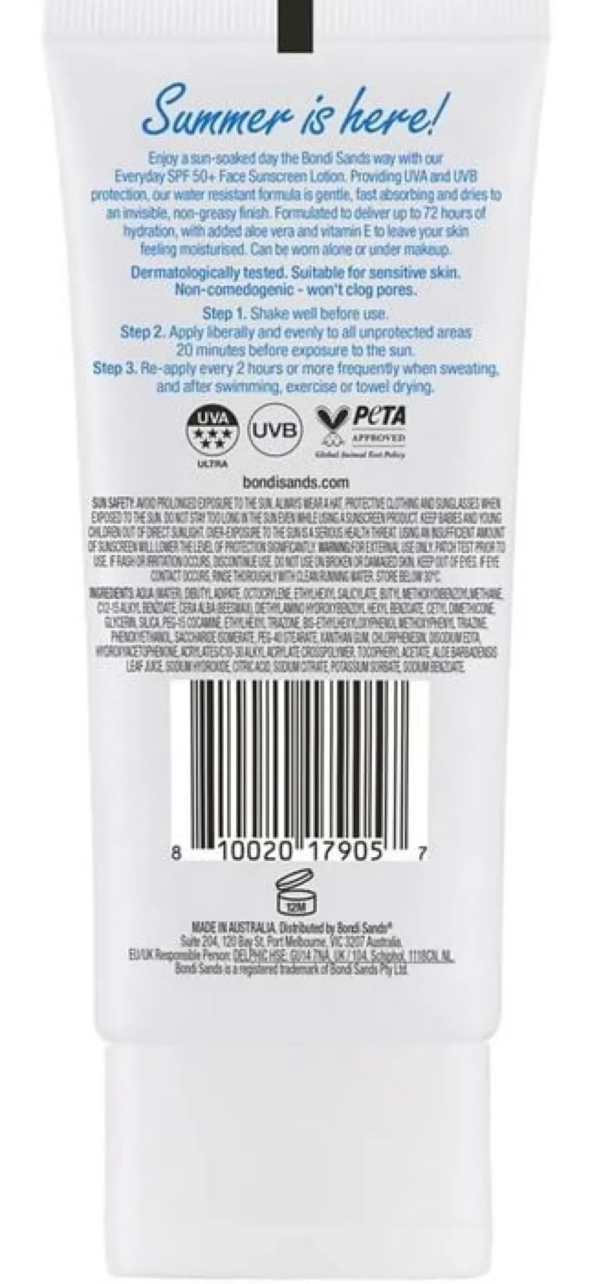Protección Facial SPF 50+ Sin perfume
