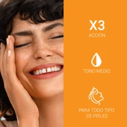 Protector Solar Facial Antienvejecimiento con Color Tono Medio SPF 50+