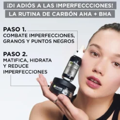 Pure Active Crema Hidratante Matificante con AHA + BHA con Carbón