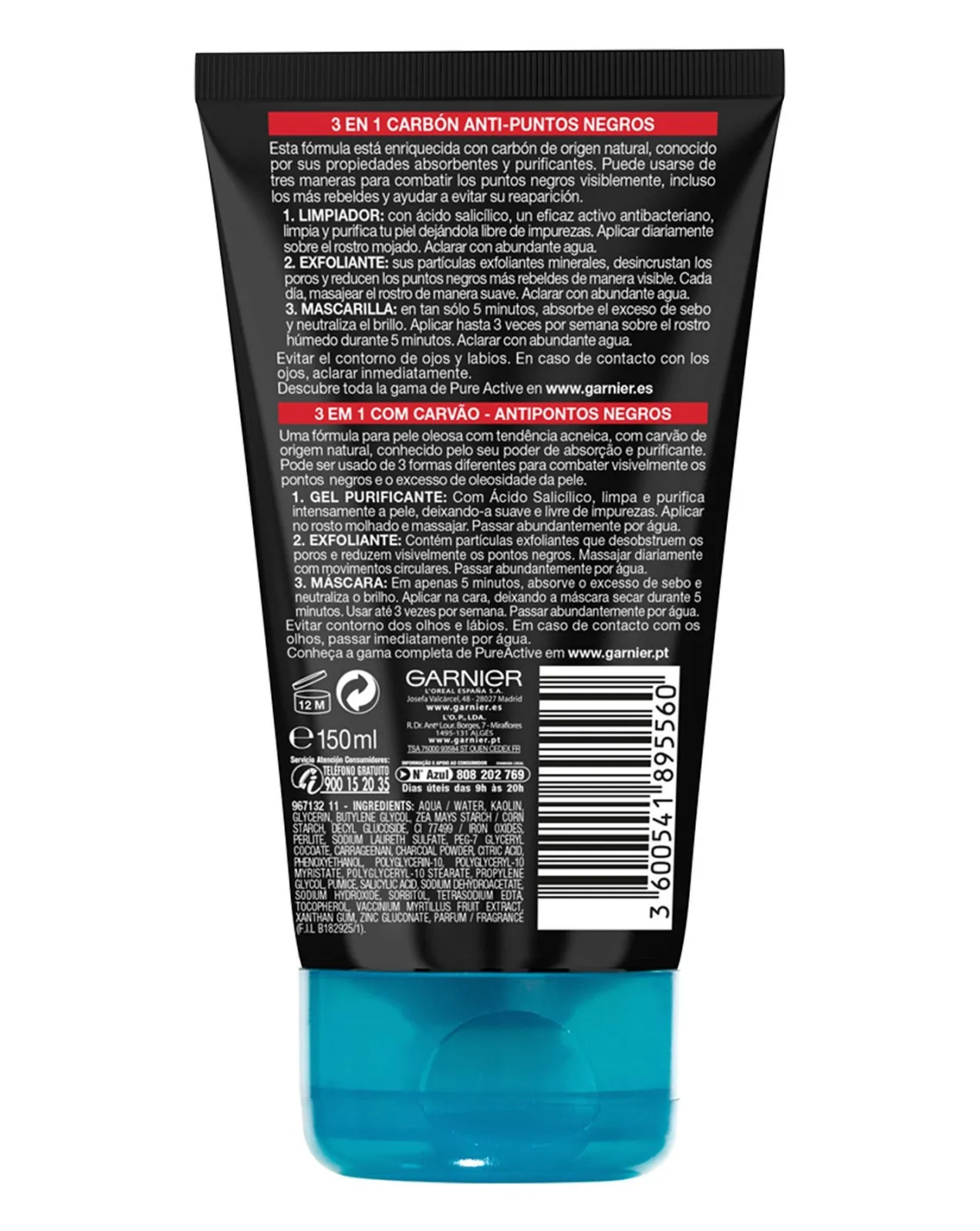 Pure Active Limpiador 3en1 Carbón