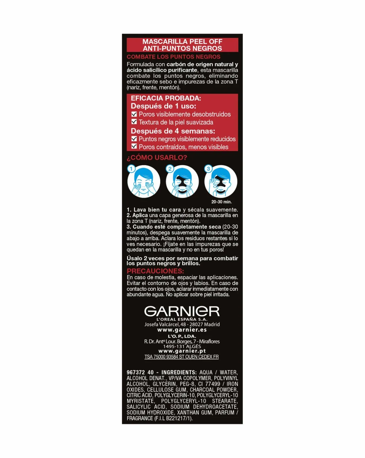 Pure Active Mascarilla Peel Off Anti Puntos Negros