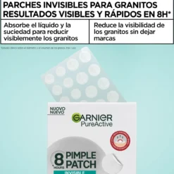 Pure Active Pimple Patch Invisible 8h Parche con Tecnología Hidrocoloide con BHA para Granitos