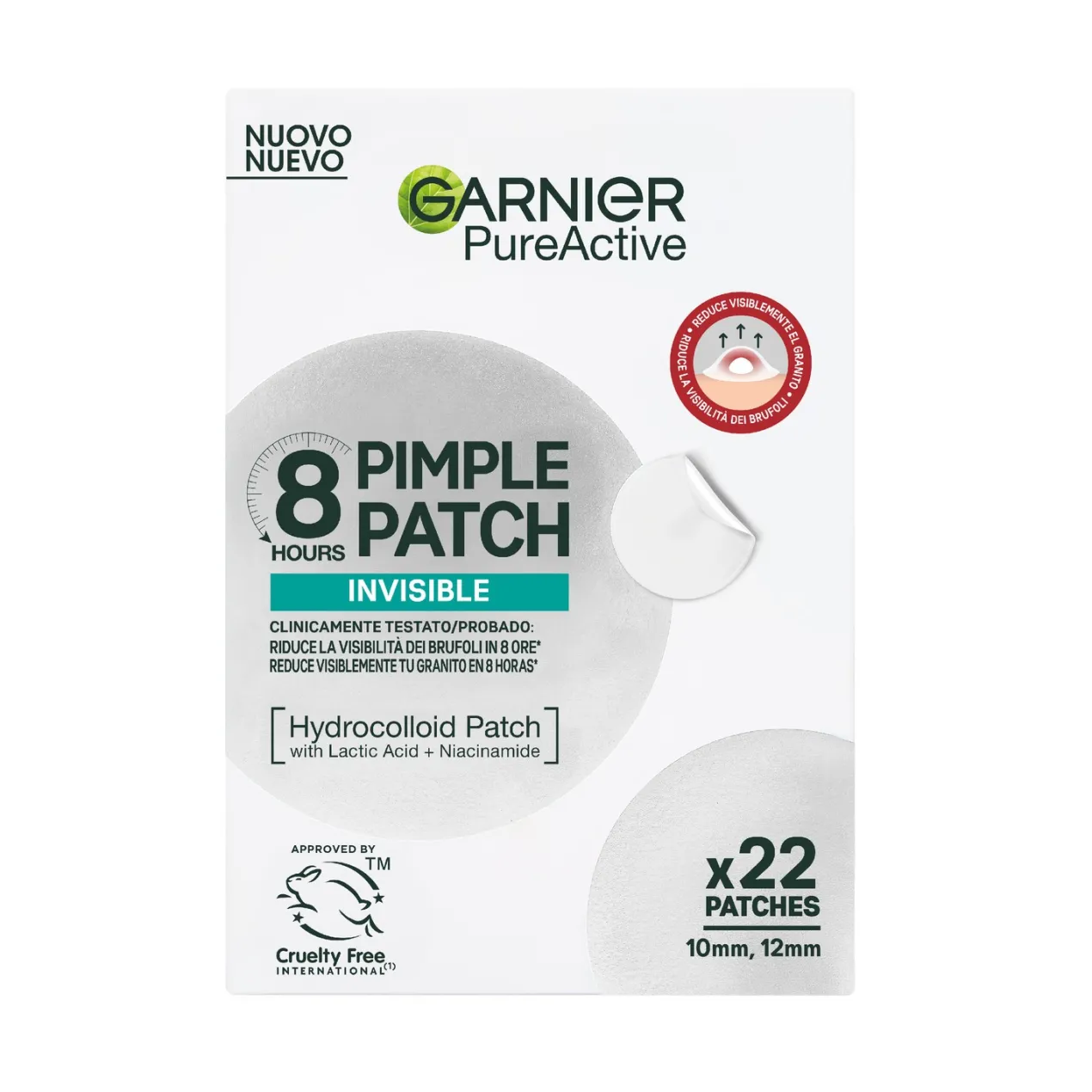 Pure Active Pimple Patch Invisible 8h Parche con Tecnología Hidrocoloide con BHA para Granitos