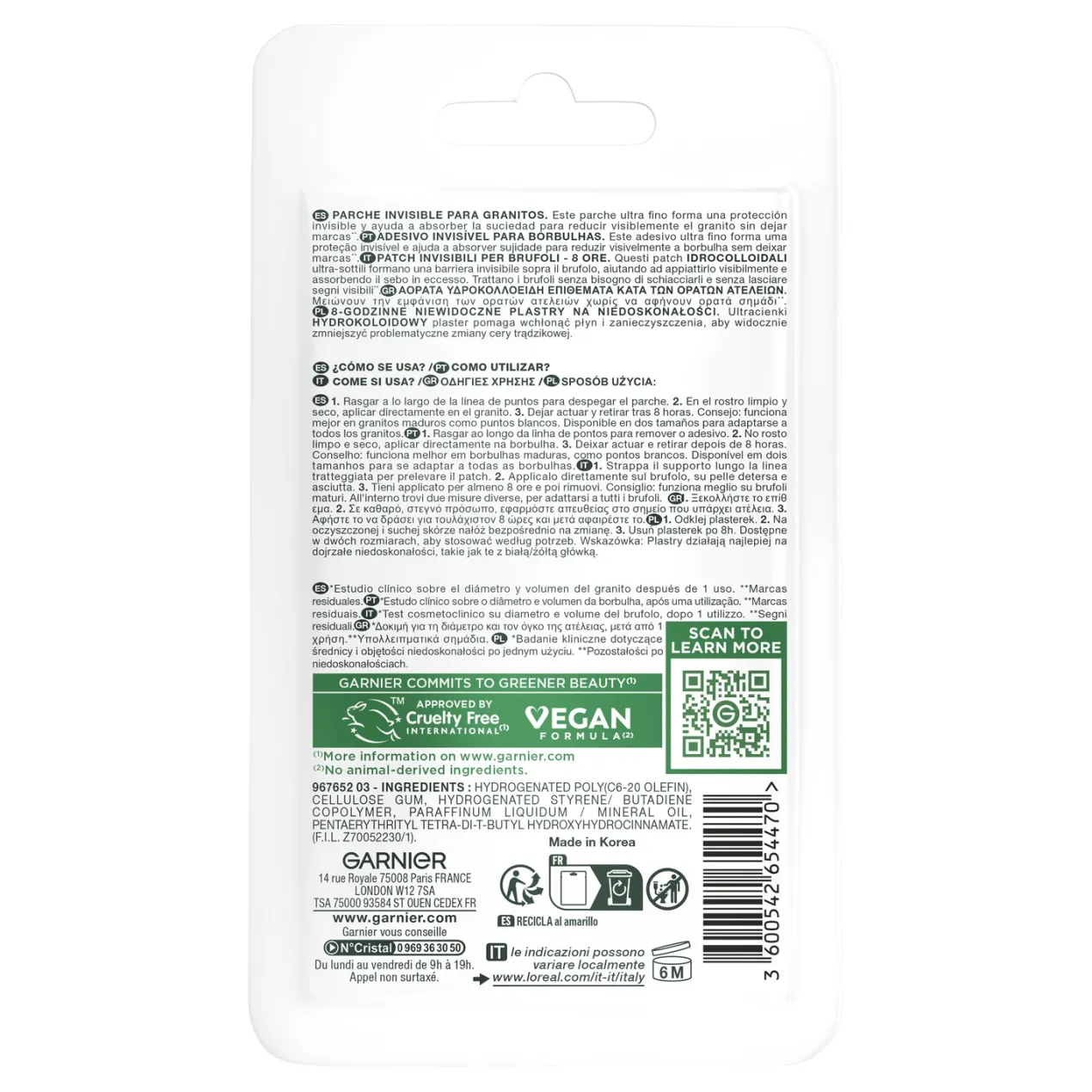 Pure Active Pimple Patch Invisible 8h Parche con Tecnología Hidrocoloide con BHA para Granitos
