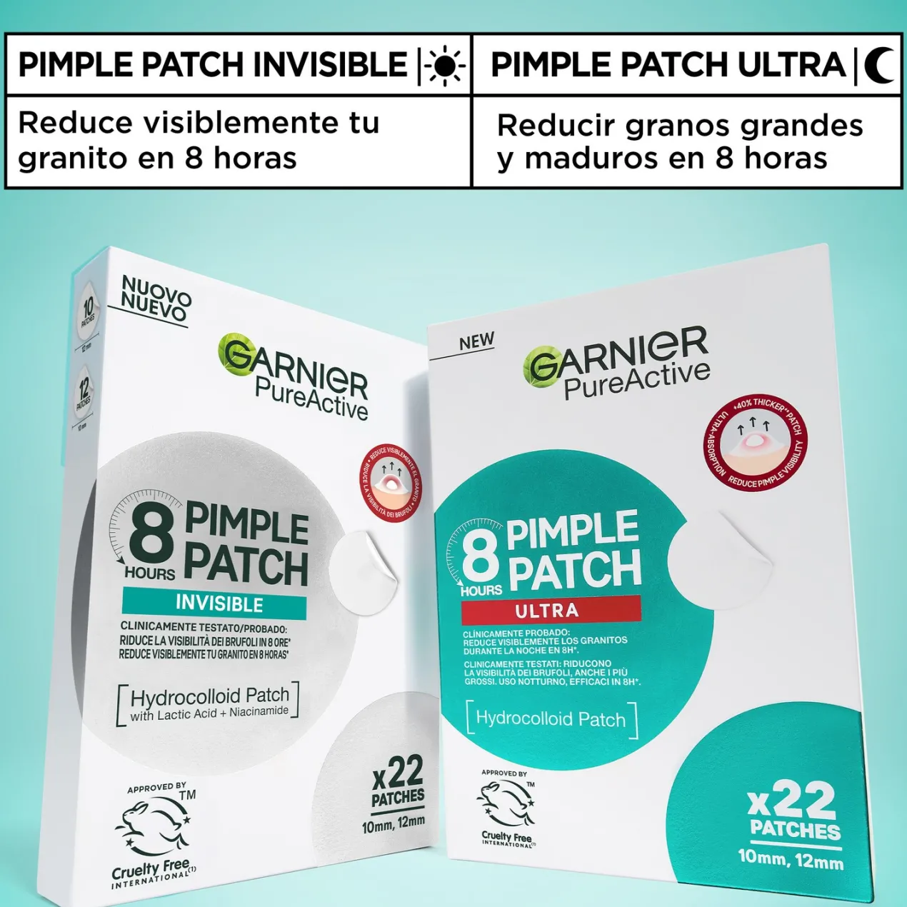 Pure Active Pimple Patch Invisible 8h Parche con Tecnología Hidrocoloide con BHA para Granitos