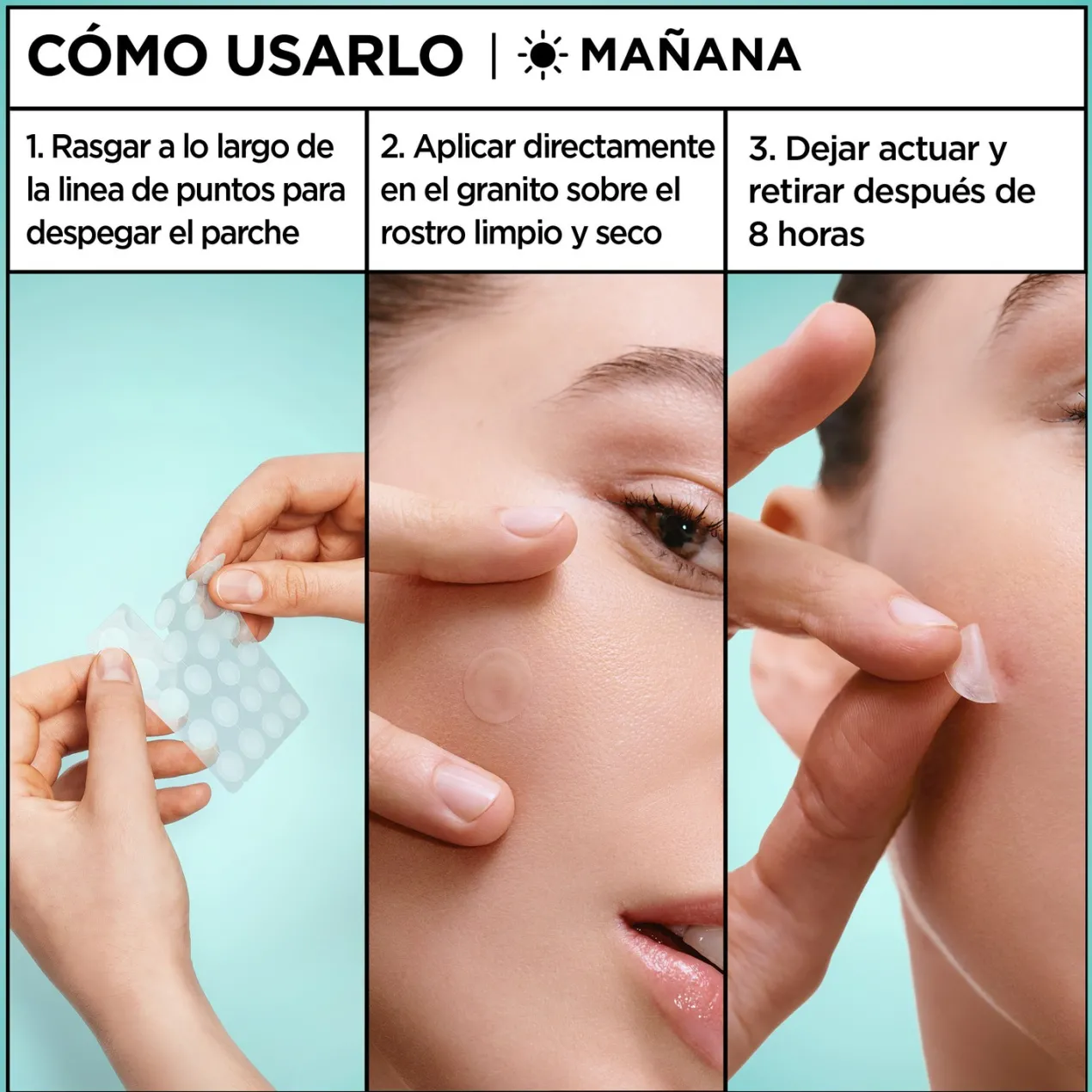 Pure Active Pimple Patch Invisible 8h Parche con Tecnología Hidrocoloide con BHA para Granitos