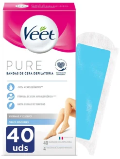 Pure Bandas de Cera Fría Piernas y Cuerpo