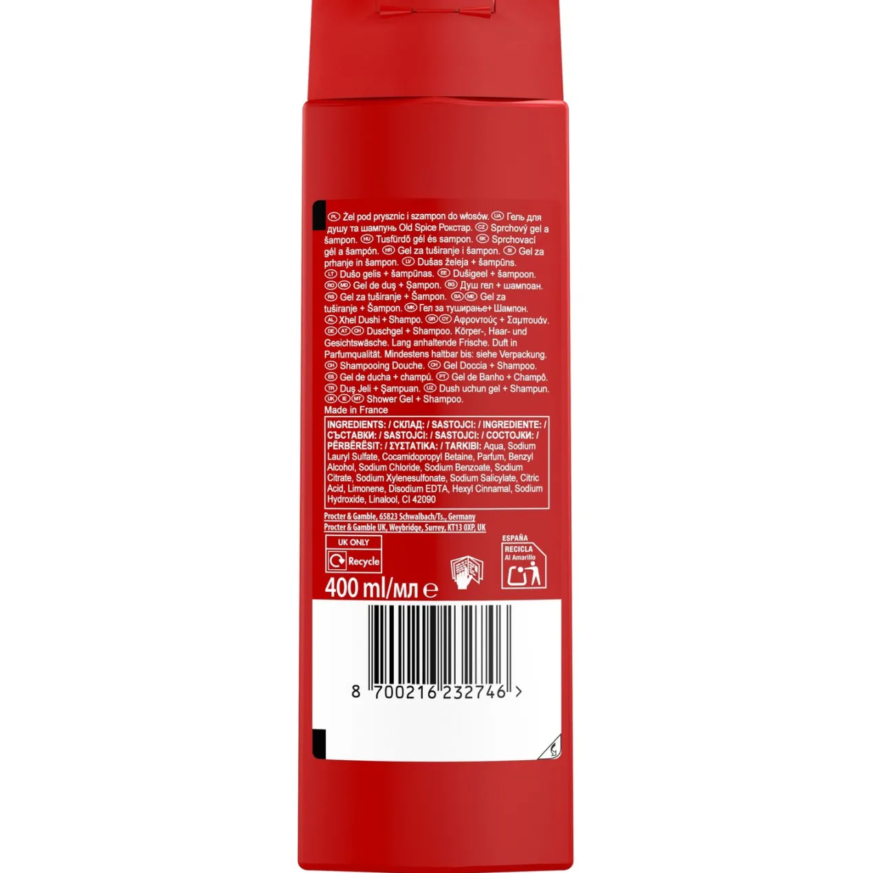 Rock Gel de Ducha y Champú 2 en 1