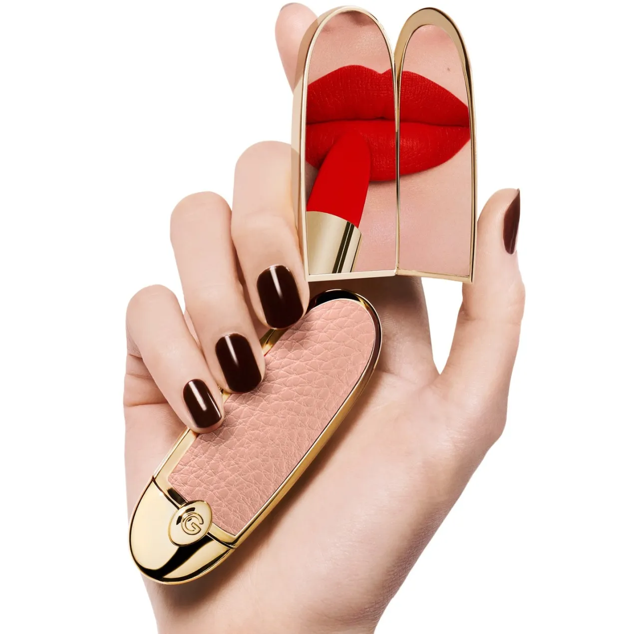 Rouge G Carcasa Joya Doble Espejo Barra de Labios Personalizable
