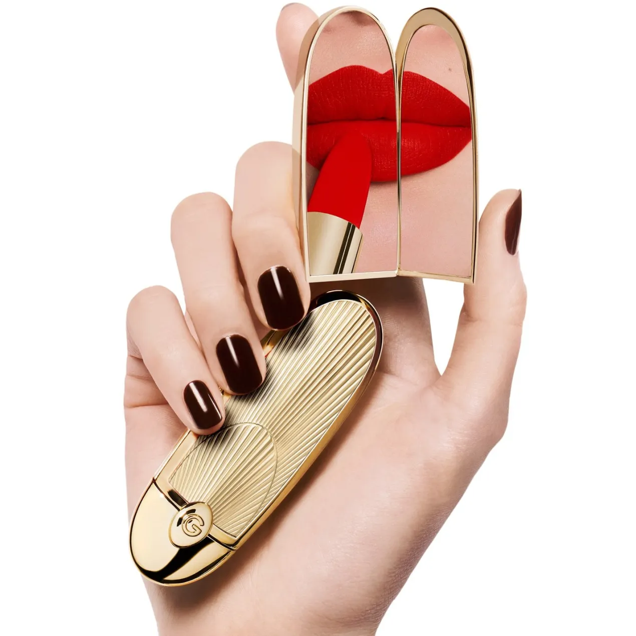 Rouge G Carcasa Joya Doble Espejo Barra de Labios Personalizable
