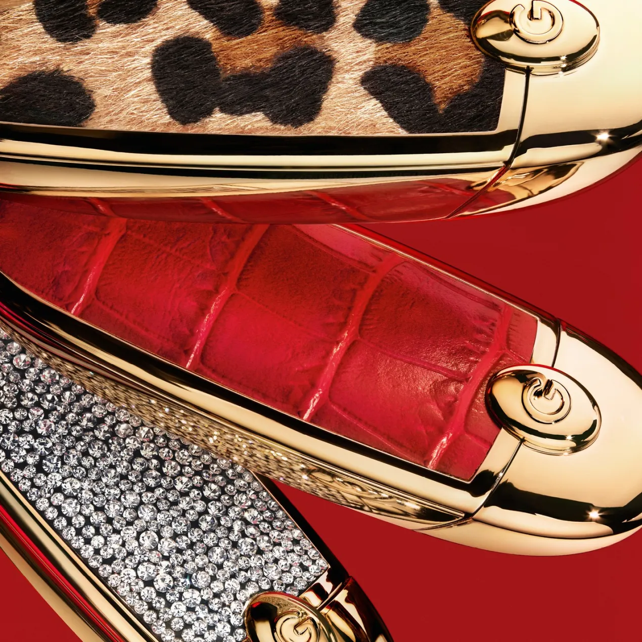 Rouge G Carcasa Joya Doble Espejo Barra de Labios Personalizable