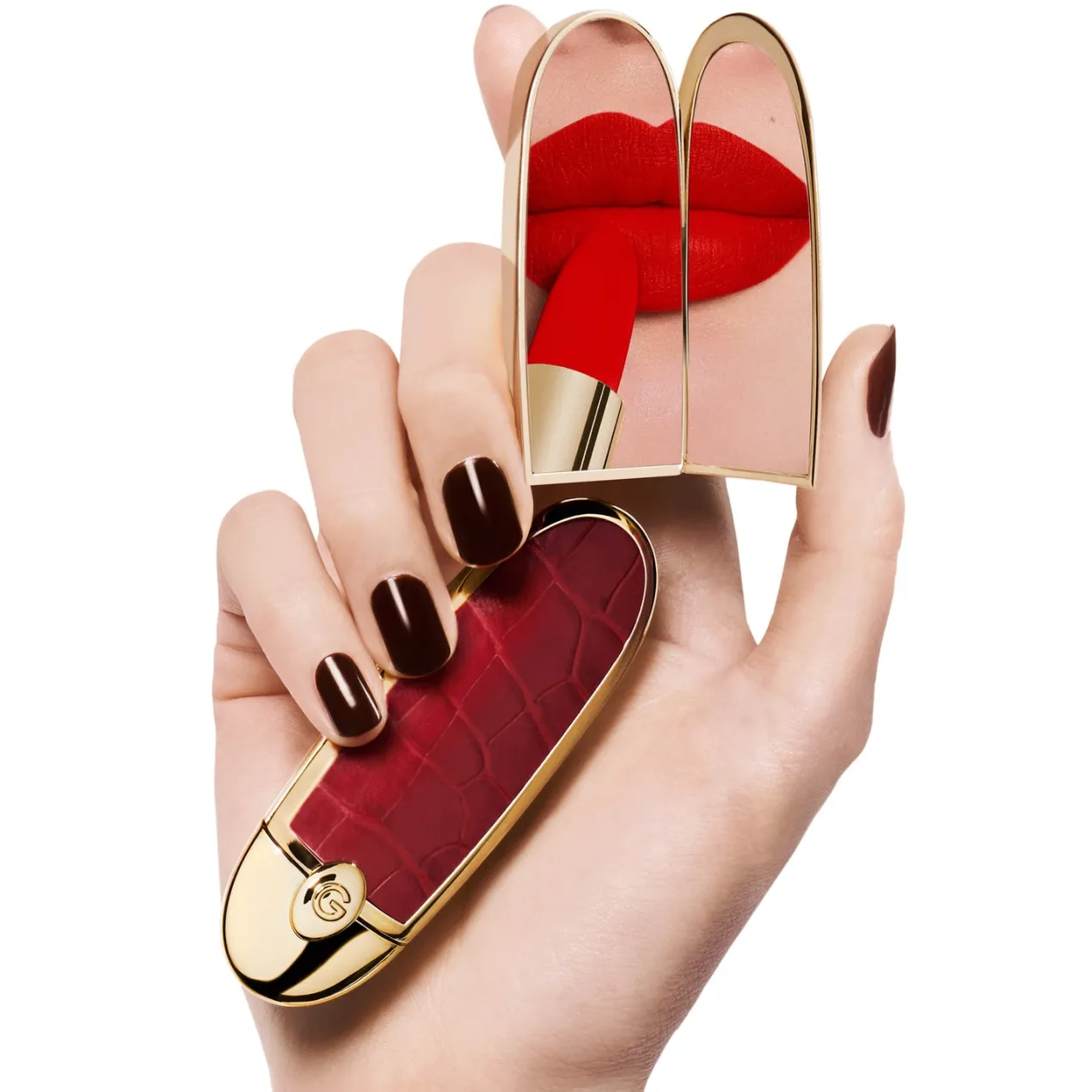 Rouge G Carcasa Joya Doble Espejo Barra de Labios Personalizable