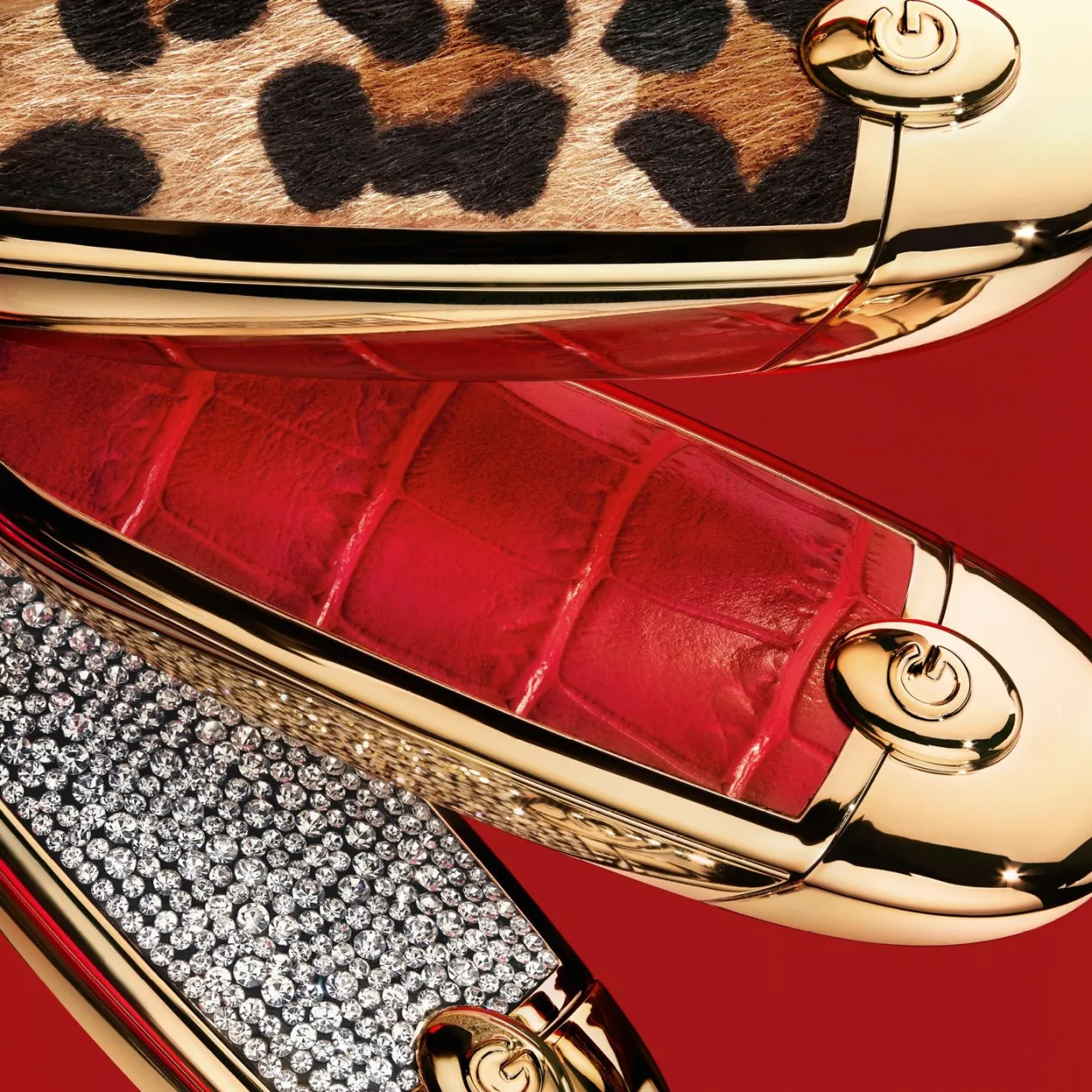 Rouge G Carcasa Joya Doble Espejo Barra de Labios Personalizable
