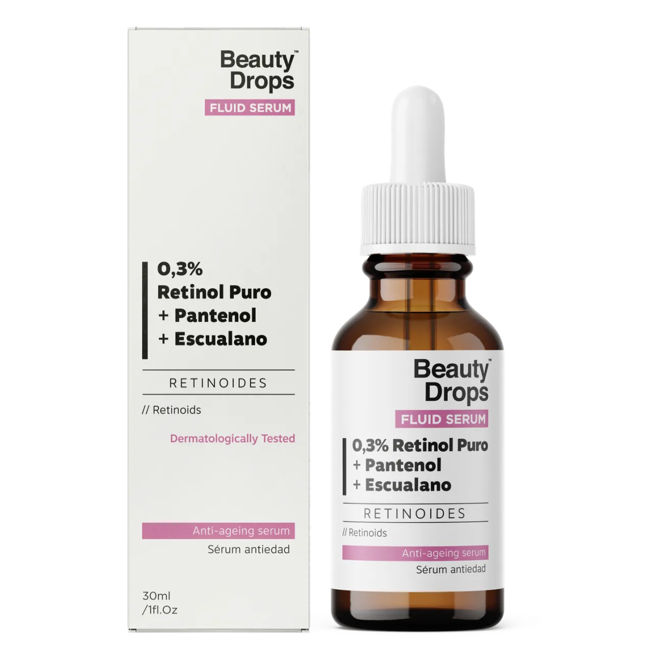 Serum 0.3% Retinol Puro + Pantenol + Escualano