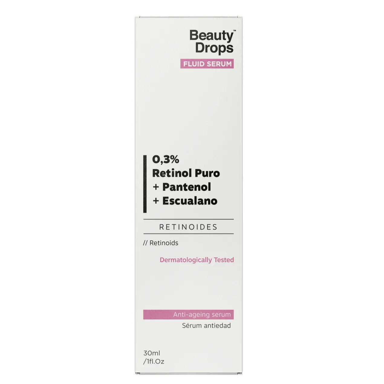 Serum 0.3% Retinol Puro + Pantenol + Escualano