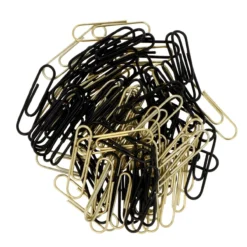 Set 100 Clips Negros y Dorados