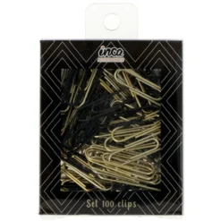 Set 100 Clips Negros y Dorados