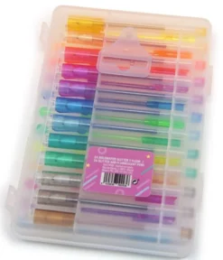Set de Bolígrafos Gel Glitter y Flúor