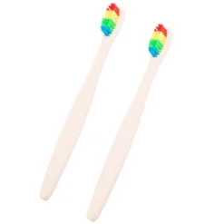 Set Cepillo de Dientes Arcoíris Bambú