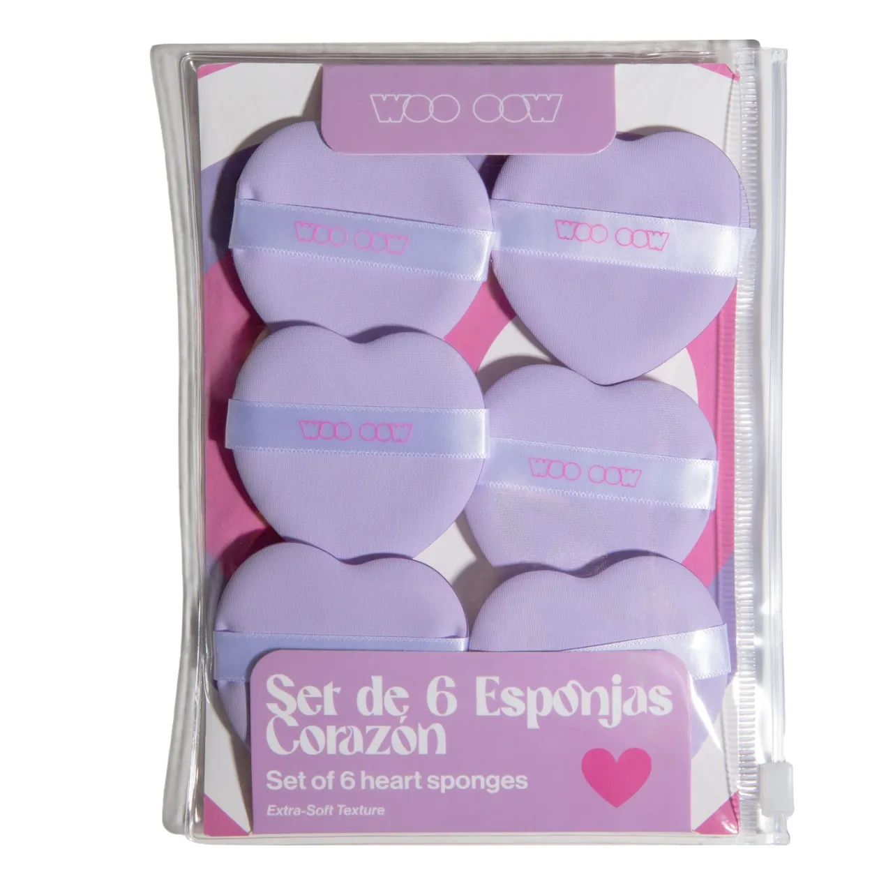 Set 6 Esponjas Corazón de Maquillaje