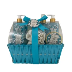 Set Spa Cotton Flower Cesta Azul