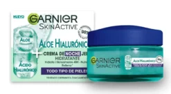 SkinActive Crema de Noche con Ácido Hialurónico + Aloe Vera + Aceite de Argán