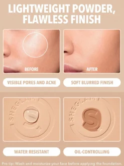 Skin-Focus Base de Maquillaje en Polvo Alta Cobertura