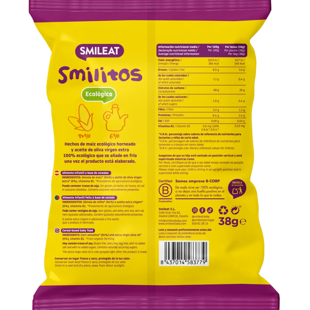 Smilitos de Maíz Ecológico