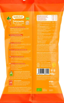 Snack Smilitos de Maíz y Avena con Zanahoria 4 bolsitas