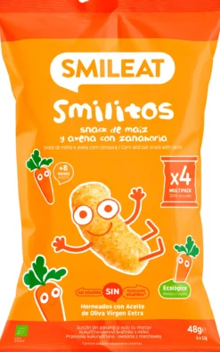 Snack Smilitos de Maíz y Avena con Zanahoria 4 bolsitas