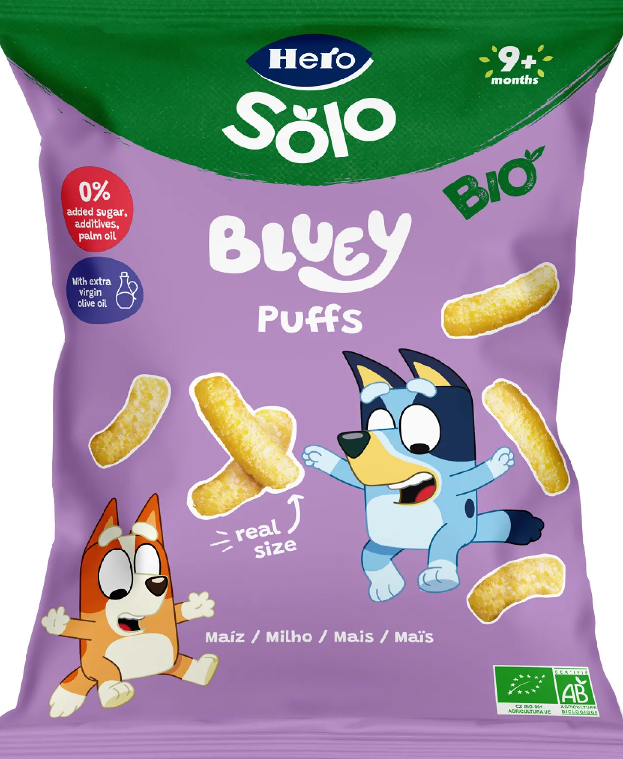 Solo Bio Snack Maiz Bluey Puffs Aceite De Oliva