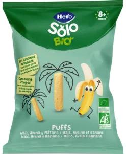 Solo Bio Snacks Puffs Maíz, Avena y Plátano +8 Meses