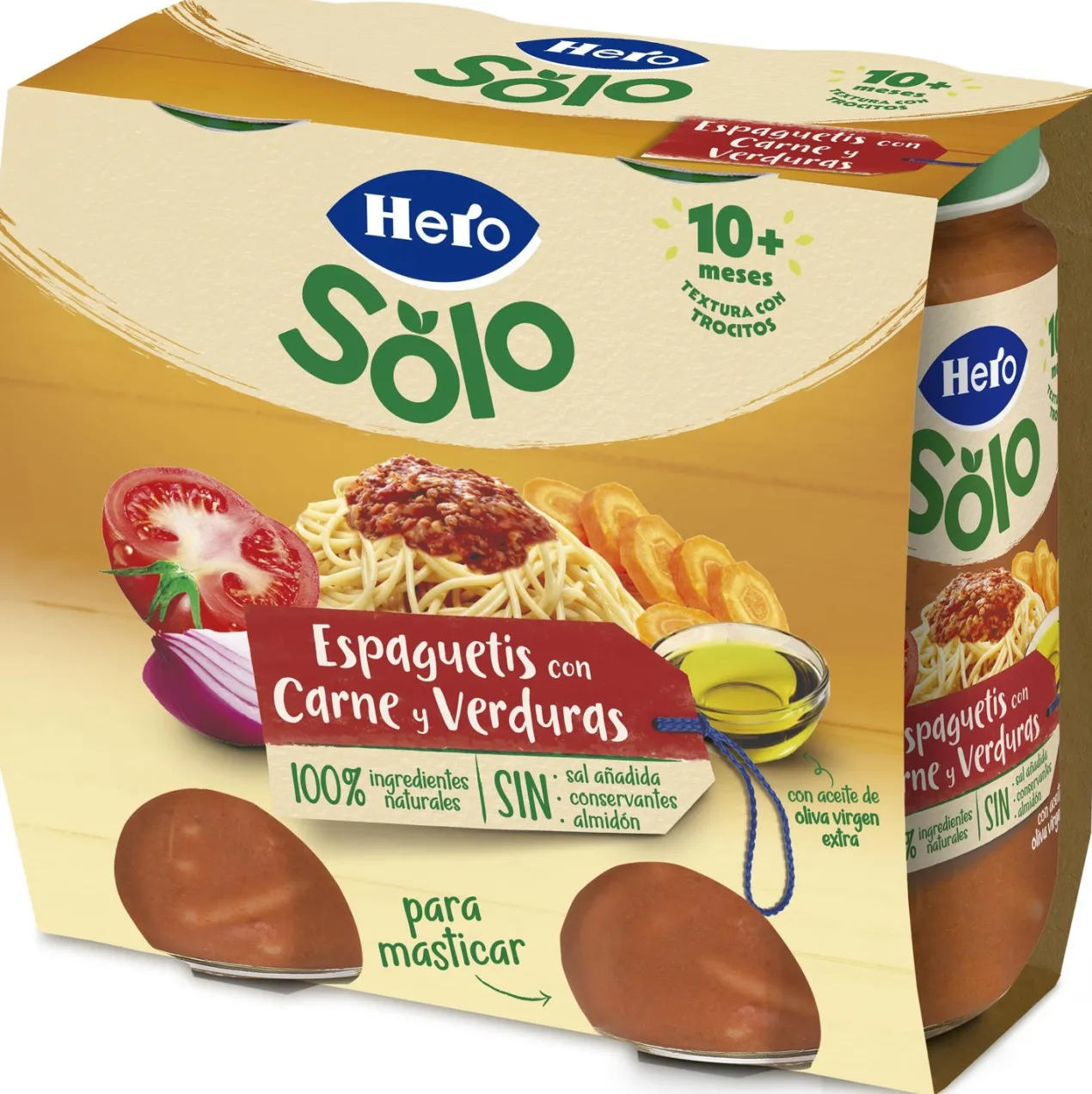 Solo Tarrito Espaguetis con Carne y Verduras +10 Meses