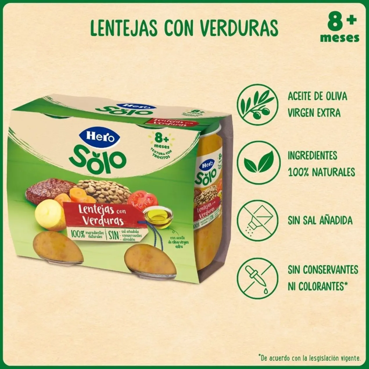 Solo Tarrito Lentejas con Verduras +8 Meses