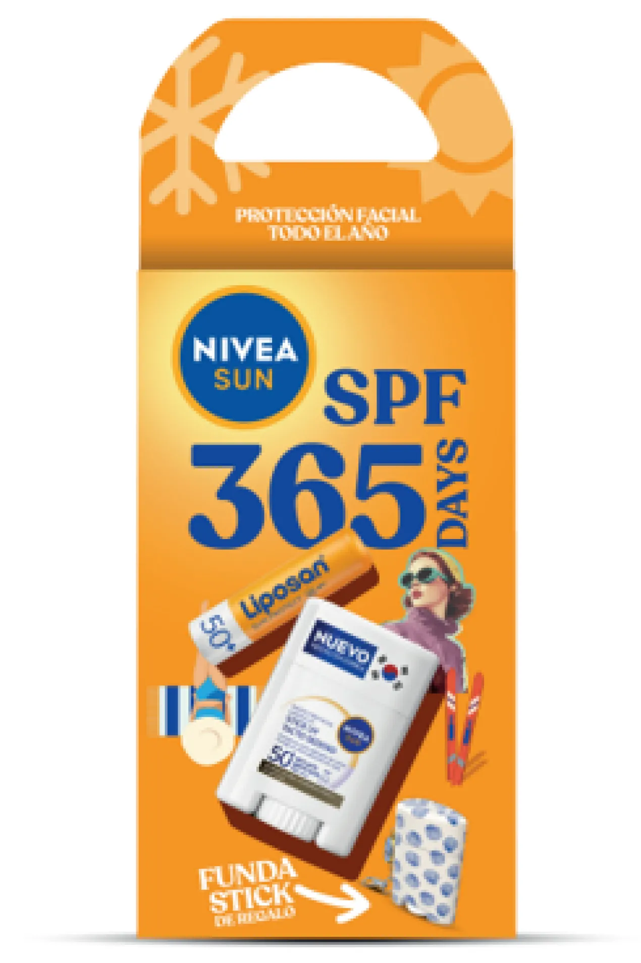 Sun 365 Days Pack Stick Solar Facial Invisible + Liposan SPF 50