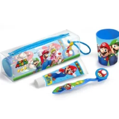 Super Mario Bros Neceser Dentifrico + Cepillo + Vaso