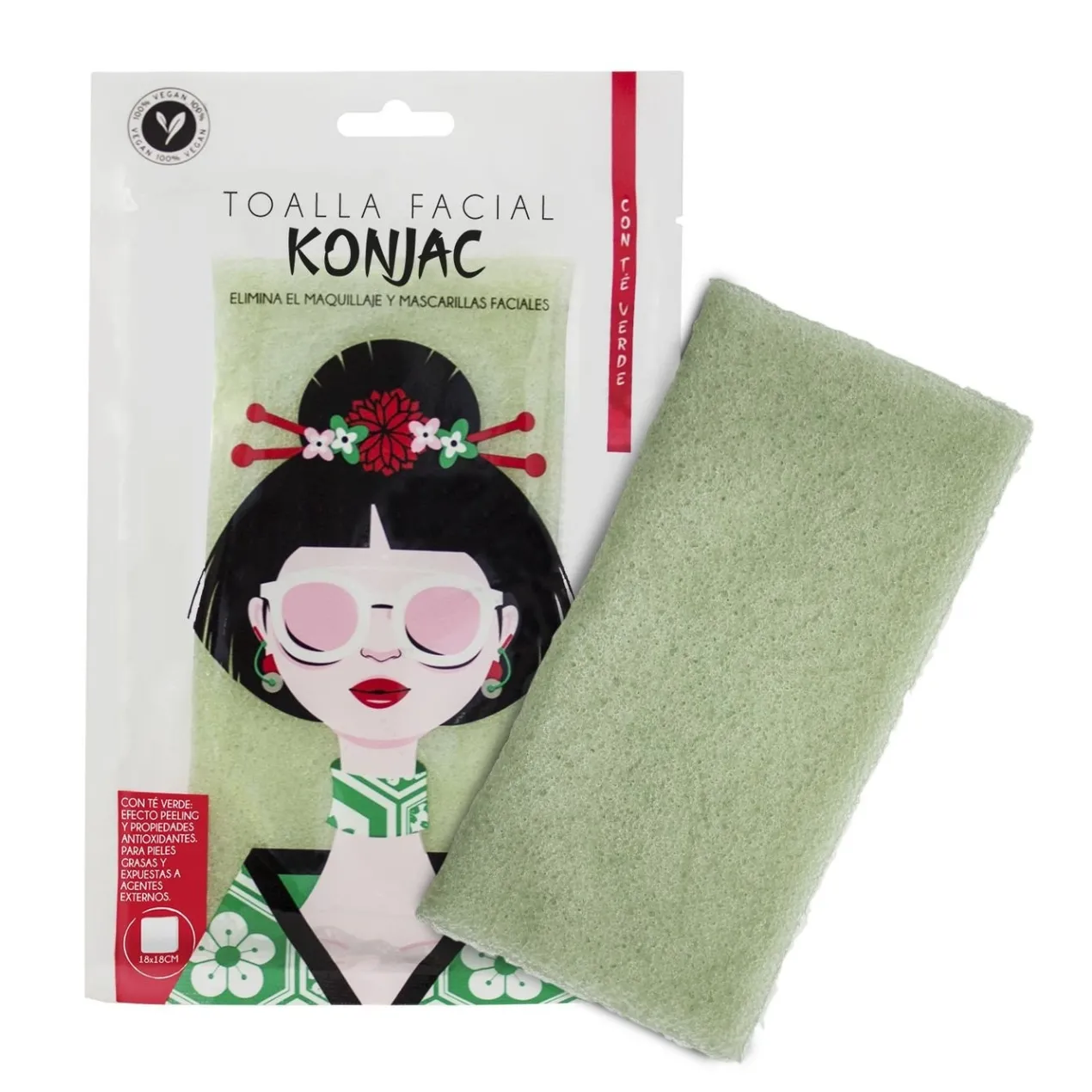 Toalla Facial Konjac Té Verde
