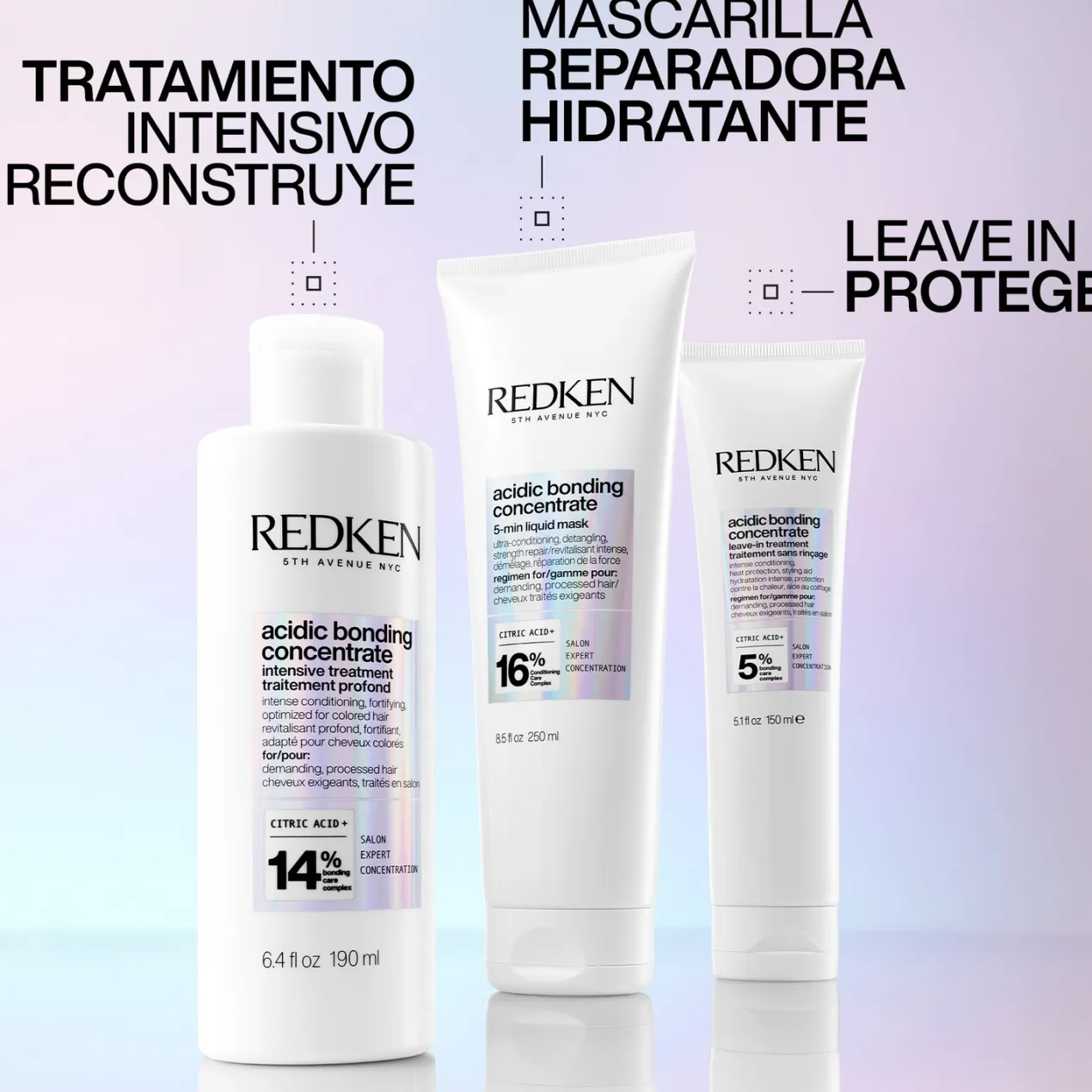 Tratamiento Sin Aclarado Profesional ABC Acidic Bonding Concentrate para cabello dañado